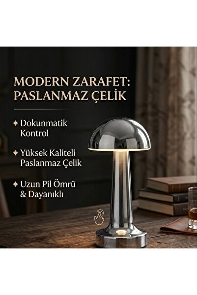 LOREND TLZ İTHALAT DEKORATİF MASA LAMBASI DOKUNMATİK 3 FARKLI IŞIK AYARI