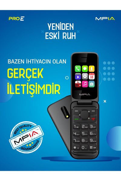MPIA Yerli Üretim Kamerasız Kapaklı Tuşlu Detoks Cep Telefonu Öğrenci Yaşlı BTK 7 Gün Şarj 2 Yıl Garanti