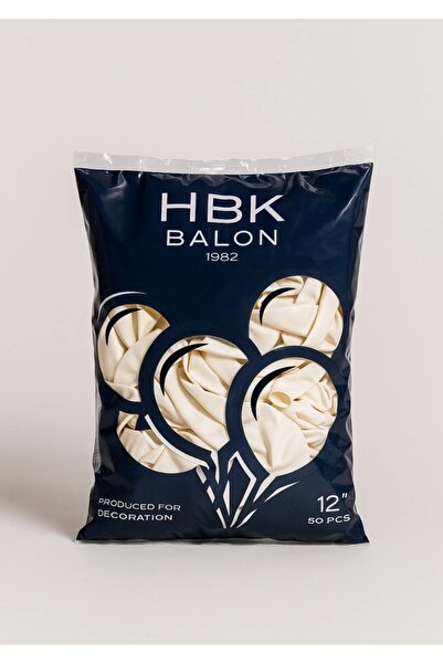 HBK Balon Pastel 12" Balon HBK Dış Dekorasyon Beyaz 50'li