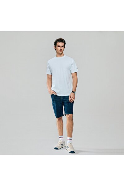 Giordano تي شيرت رجالي قطني بقصة ضيقة وياقة دائرية