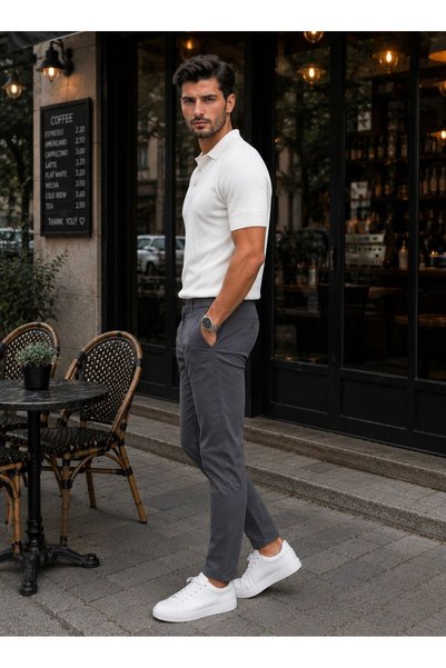 HZR wear Men's Non-Wrinkle Extra Long Stretch Slim Fit Chino Pants