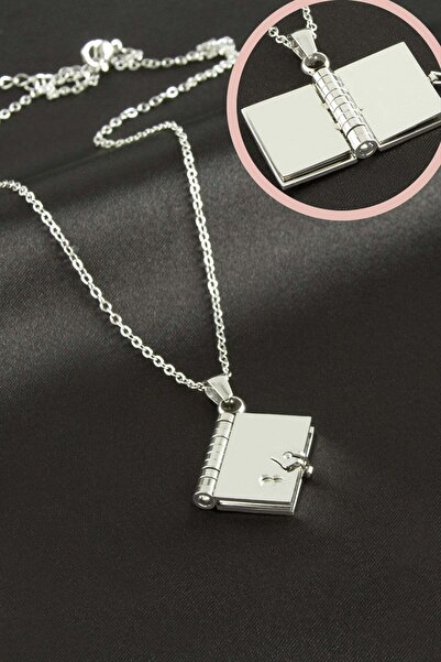 Marsilyan Heart Notebook Steel Necklace Ilkel-Bjt940