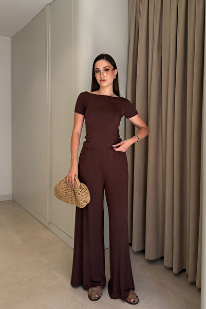 MAGARDE Crew Neck Premium Basic Set - Brown