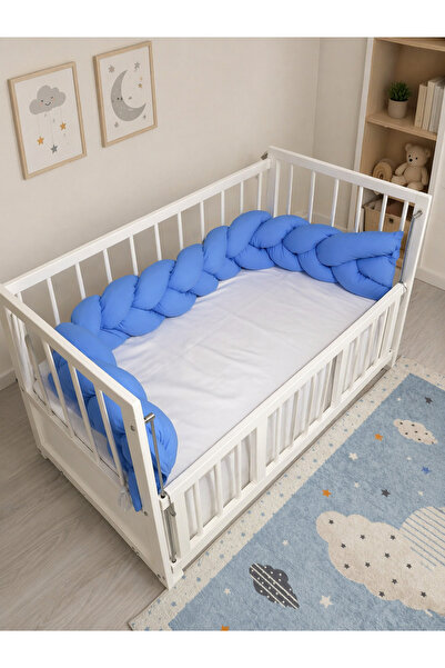bebek_iklimi 270 cm Knitted Crib Protector 3-Sided Knitted Protection Pad - C...