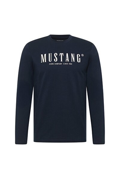 Mustang Herren Langarmshirt - Asheville, Rundhals, Regular Fit, Logo, Baumwolle