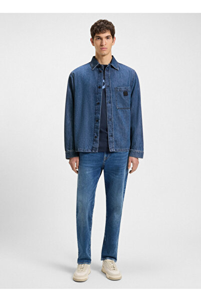 BOSS Lacivert Erkek Regular Fit Denim Ceket Laredo- BO
