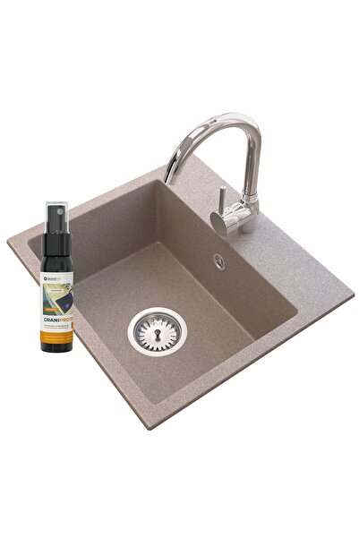 Granitan Chiuveta de granit Mini, Granitan, mixer de bucatarie, Maro