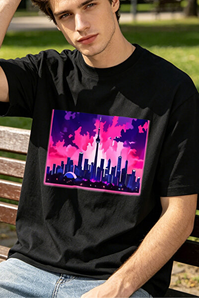 Fleck Urban Skyline Art T Shirts For Men Cityscape Design Personalized Shirts
