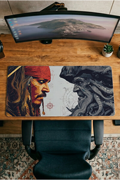 Halura Pirates of the Caribbean 30X70 Patterned Digital Printed Gaming Mousep...