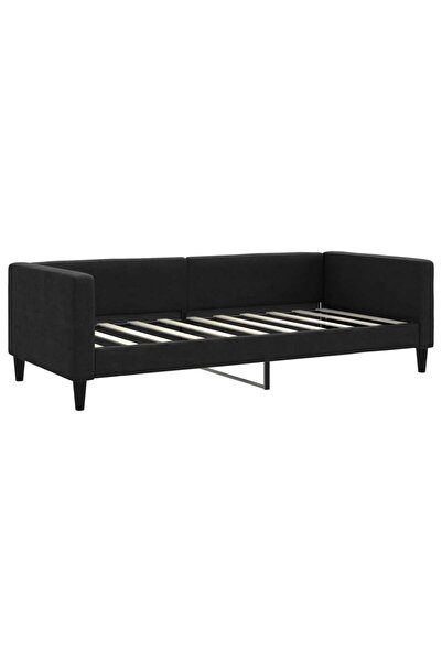 vidaxl Cadru de pat, negru, 90x190 cm, material textil