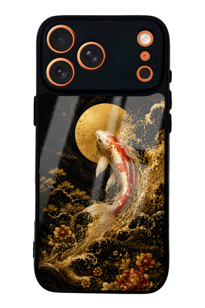 Spoyi iPhone 17 Pro Golden Koi Elegance Design Glossy Phone Case