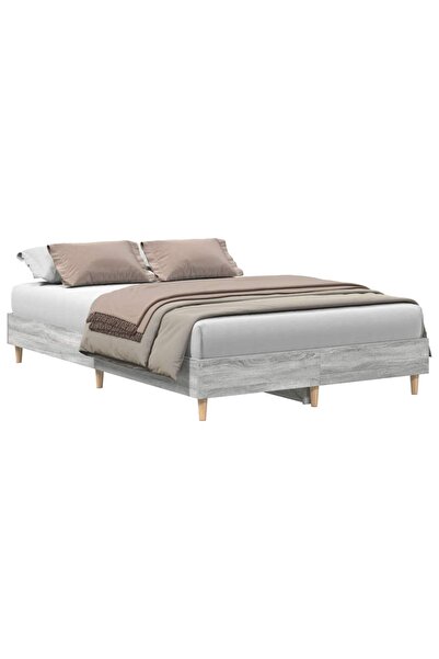 vidaxl Cadru de pat fără saltea Gri Sonoma 120x200 cm lemn prelucrat