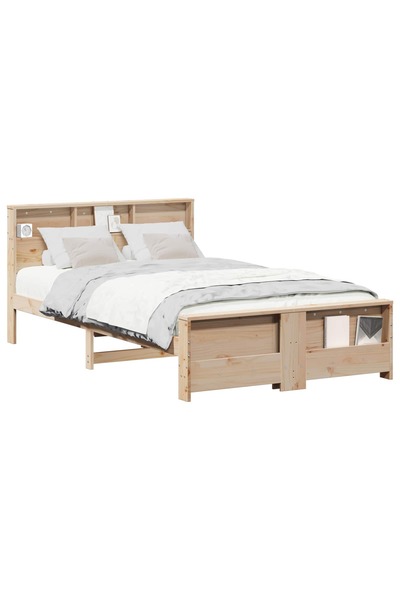 vidaxl Cadru de pat cu headboard Maro 120 x 200 cm Lemn compozit