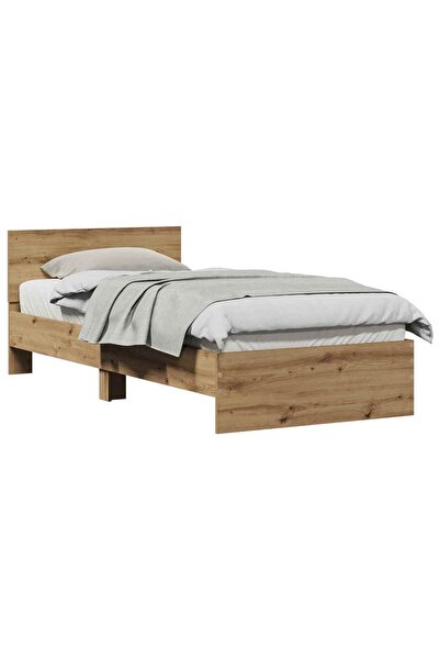 vidaxl Cadru de Pat cu Tăblie Stejar Artizanal 80 x 200 cm