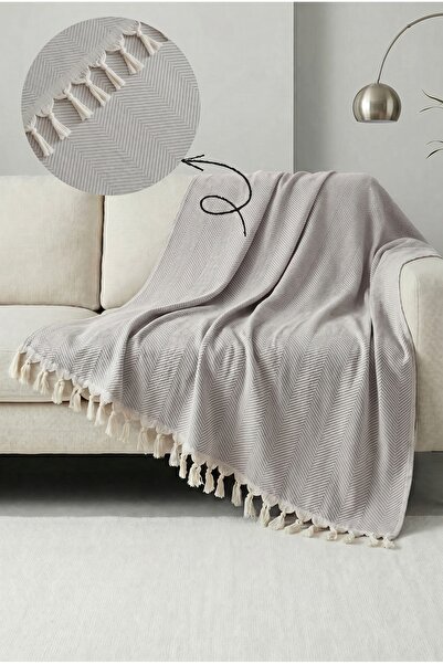 Sevim 100% Cotton Sofa Cover - Multi-Purpose Sofa Shawl, Pique, Picnic Cover-...