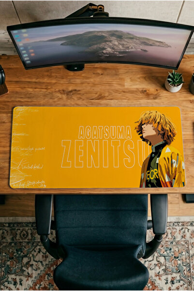 Halura Zenitsu Demon Slayer 30x70 Desenli Dijital Baskılı Oyuncu Mousepad XXL...