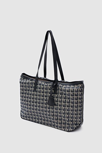 Lavora Bags Hugel Monogram El ve Omuz Çantası Siyah
