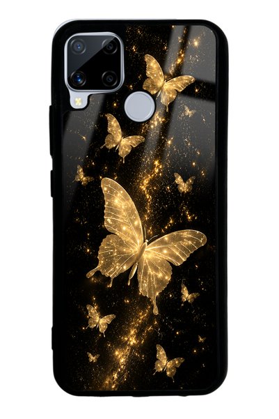 Spoyi Realme C15 Yellow Galaxy Butterfly Design Glossy Phone Case