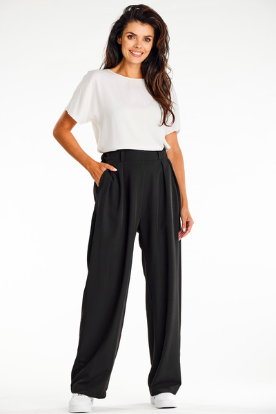 Awama Pantaloni dama, Awama, Viscoza, Negru, S INTL