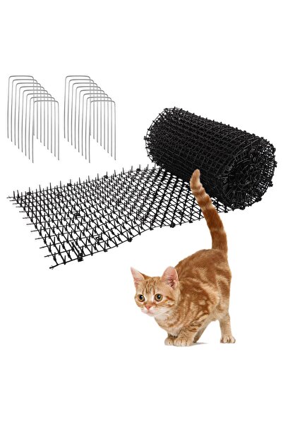 JMi Covoras Anti-Pisici Cu Tepi, JMIATRY, Protectie Gradina, 400 x 30 cm, Negru