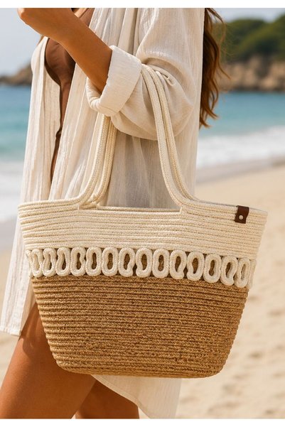 SHAL HOME Beach Bag, Straw Bag