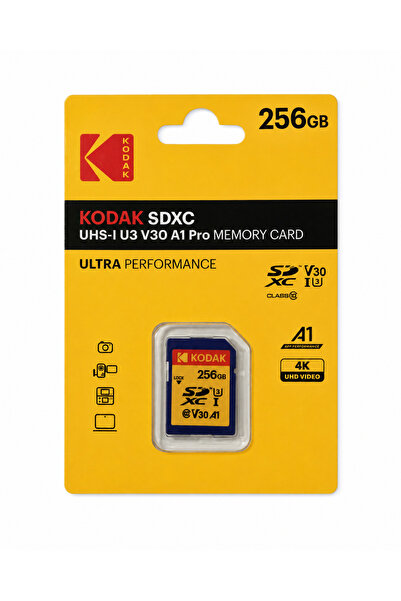 Kodak بطاقة ذاكرة SD UHS-I U3 V30PRO بسعة 256 جيجابايت