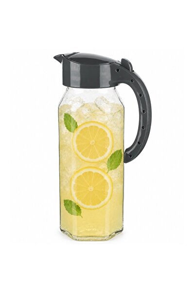 PUFO Carafa Summery carafă de sticlă cu capac, pentru apă, limonadă sau suc, ...