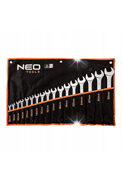 NEO Tools Set de chei fixe și inelare 8-32mm, 17 piese, 09-753