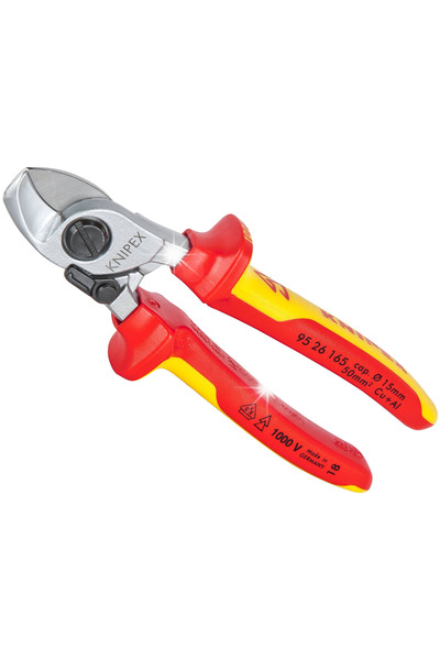 Knipex Foarfece pentru cabluri cu arc de deschidere, izolate, 165mm 95 26 165