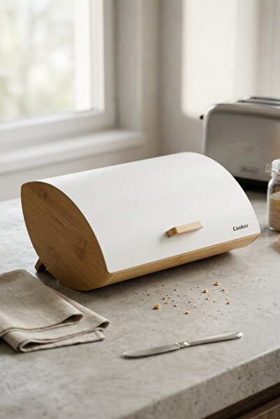 Cooker Novella Bamboo Bread Box with Metal Lid Ckr4543