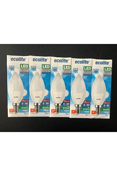 Ecolite 8 WATT E-14 DUYLU 810 LÜMEN 6500 KELVİN BEYAZ IŞIK C35 OPAL LED AMPUL