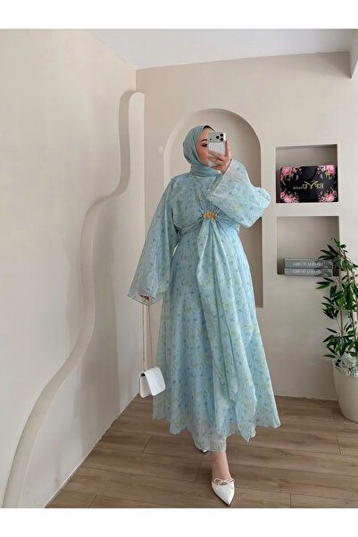 Berra Butik Yeni Sezon Çiçek desen Tesettür Elbise