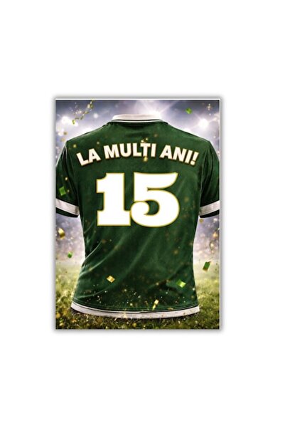 OEM Felicitare 13x18 cm cu plic, aniversare/la mulți ani 15 ani - băiat fotba...