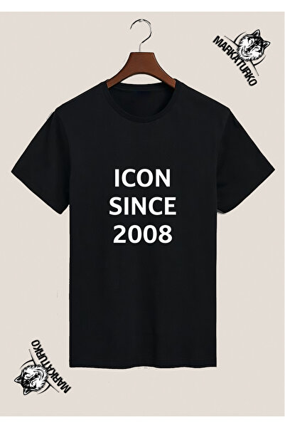 MarkaTurko Icon since 2008 Special Design Printed Black T-Shirt