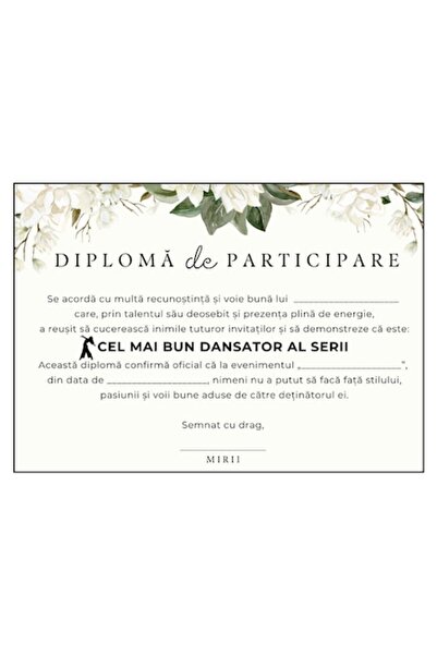 OEM Set de 10 diplome A4 pentru nuntă cu titluri amuzante