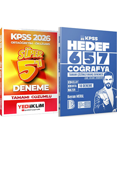 Yediiklim Yayınları Hedef 657 Coğrafya 18 Deneme - 2026 Kpss Ortaöğretim-Önli...