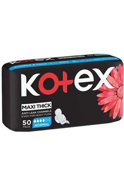 Kotex فوط نسائية ماكسي عادية بالأجنحة من كوتكس – 50 قطعة