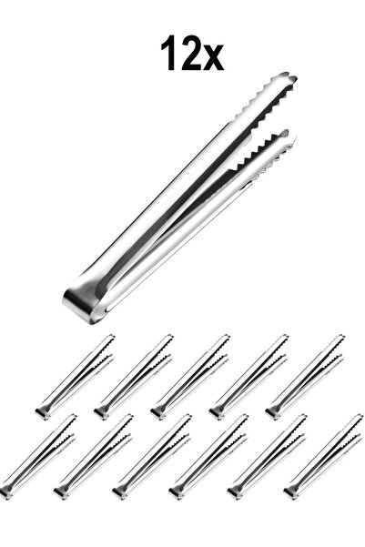 Chavin 12 Pieces 304 Steel 14.8 Cm. Ice and Sugar Tongs Mt130-12