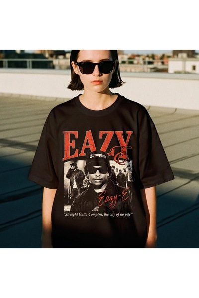 Grafftee Clothing Μπλουζάκι Eazy E με στάμπα, unisex, oversized