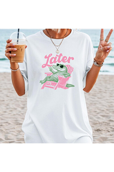Grafftee Clothing Later Printed Unisex Oversize T-Shirt