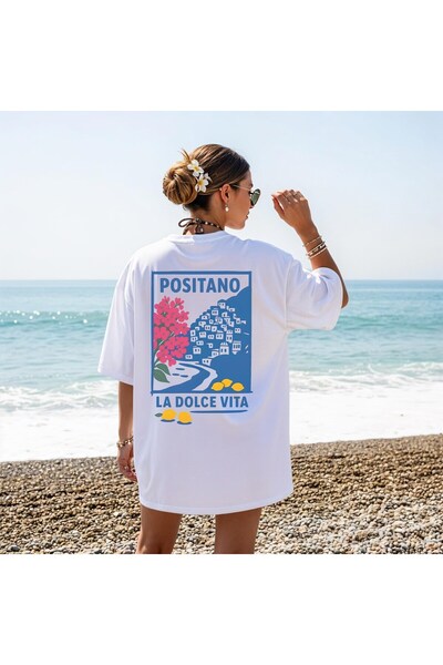 Grafftee Clothing Positano Printed Unisex Oversize T-Shirt