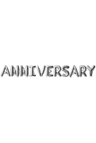 Day To Day 16-inch Silver Anniversary Foil Letter Balloons Set, Non-Floating,...