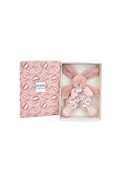 DOUDOU Плюшена играчка Зайче, подаръчна кутия, розово - 18 см