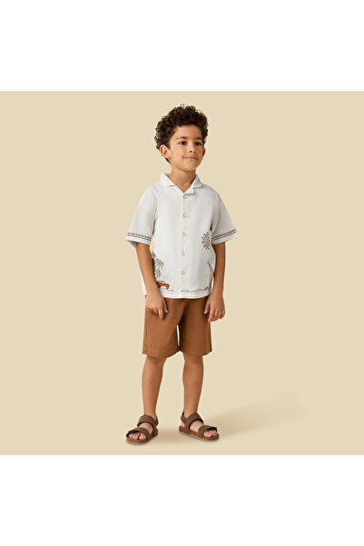 Juniors طقم قميص بأكمام قصيرة وشورت مع تطريز