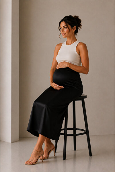 Luvmabelly MYRA9036- Saten Etek -Siyah