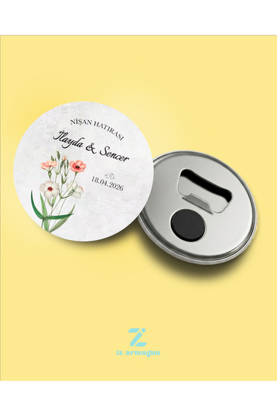 İz Armağan Nişan - Düğün Hatırası Magnet - 58x58 mm