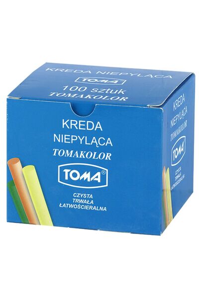 toma Cretă școlară fără praf colorată 100 bucăți
