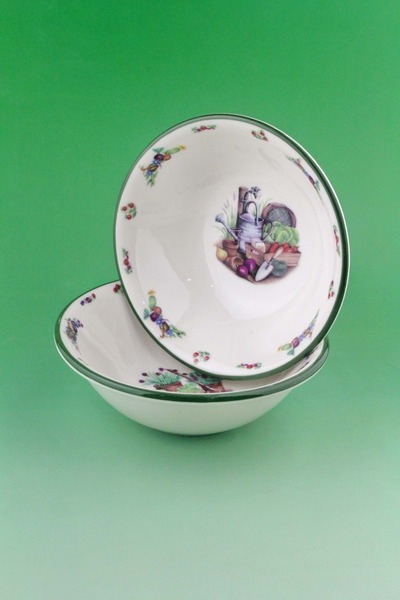 Bursa Porselen Dekor Green Gardening 2-Piece Porcelain Bowl
