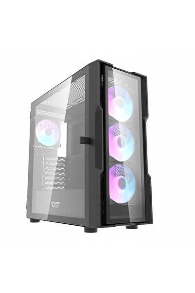 Kraft&dele Carcasă PC Darkflash DK431 Glass RGB Midi Tower ATX cu fereastră, ...