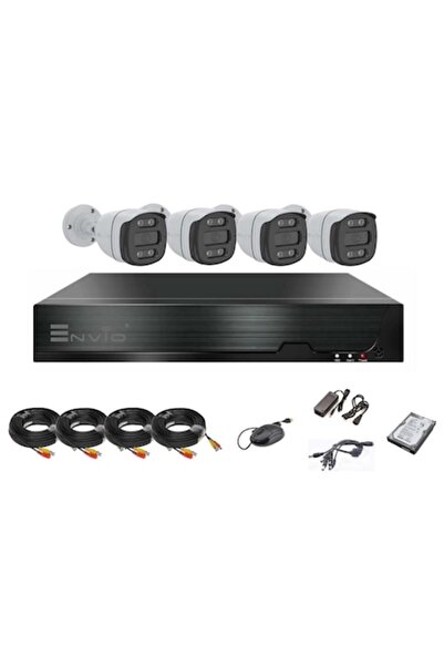 Envio Kit complet de supraveghere video cu 4 camere FULL COLOR 8MP 4K LITE